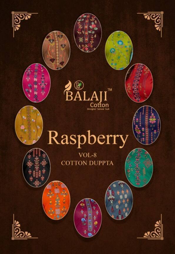 Balaji Rasberry Vol 8 Embroidery Work Dress