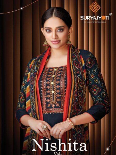 Suryajyoti Nishita Rayon Embroidery Dress